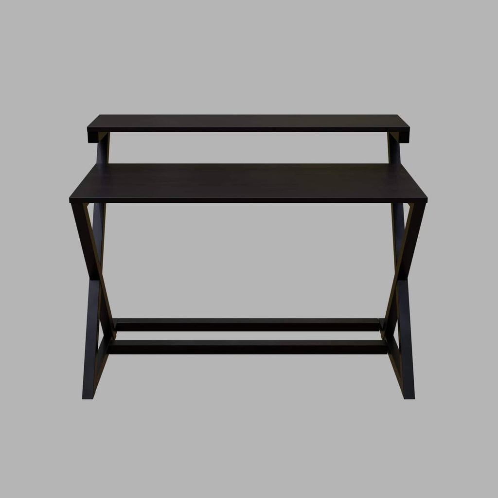 Austin Study Table in White Color with Upper Shelve by Riyan Luxiwood