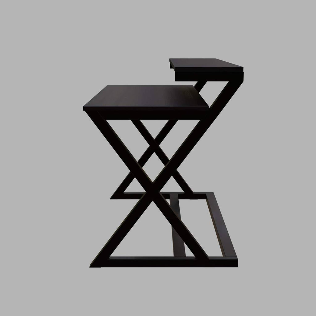 Austin Study Table in White Color with Upper Shelve by Riyan Luxiwood