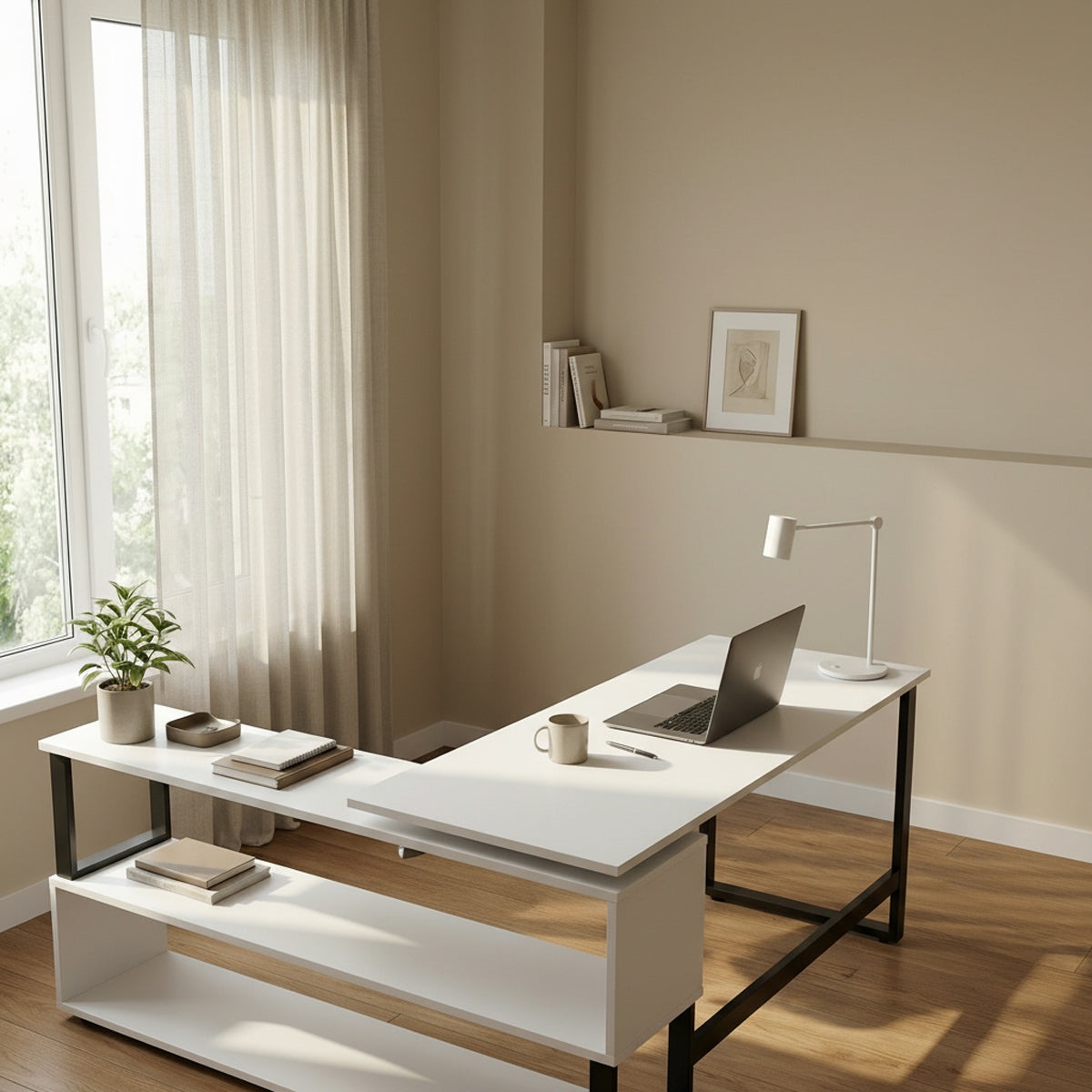 L Shaped Executive Desk with Storage Design by Riyan Luxiwood