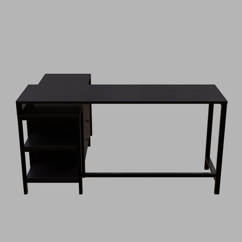 Kerry Executive Desk with Drawers & Open Storage shelves in brown finish