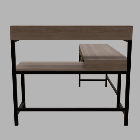 Wesley L Shaped Executive Desk with Storage Design in Wenge Color by Riyan Luxiwood