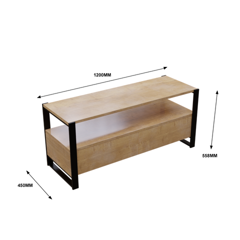 Marin TV Unit with Drawers in Small Size in Wooden Texture by Riyan Luxiwood