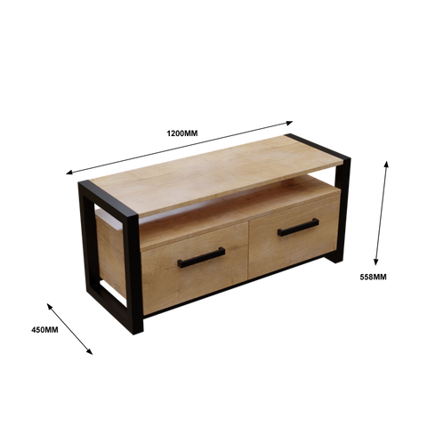 Dilleto TV Unit with Drawers in Small Size in Wooden Texture by Riyan Luxiwood
