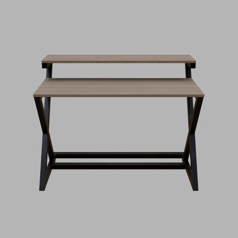 Austin Study Table with Upper Shelve in Wenge Color by Riyan Luxiwood