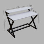 Austin Study Table in White Color with Upper Shelve by Riyan Luxiwood