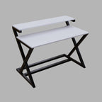 Austin Study Table in White Color with Upper Shelve by Riyan Luxiwood