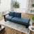 Louis 2 Seater Sofa with chaise Longue in Havana Color with Metal & Fabric touch  by Riyan Luxiwood