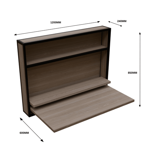 Acacia Wall Mounted Desk in Brown Color
