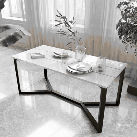 Allyn 6 Seater Dining Table in Solid Wood for Home & Restaurant by Riyan Luxiwood