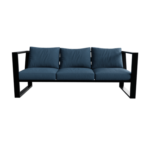 Berry 3 Seater Outdoor Sofa in Havana Color with Metal & Fabric touch by Riyan Luxiwood