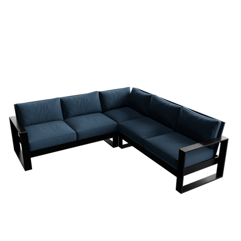 Bond 5 Seater L Shape Outdoor Sofa in Havana Color with Metal & Fabric touch by Riyan Luxiwood