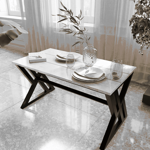 Bono 4 Seater Dining Table in Solid Wood for Home & Restaurant by Riyan Luxiwood