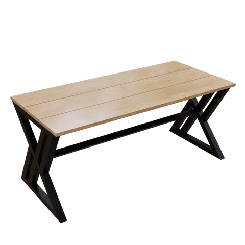 Bono 6 Seater Dining Table in Solid Wood for Home & Restaurant by Riyan Luxiwood