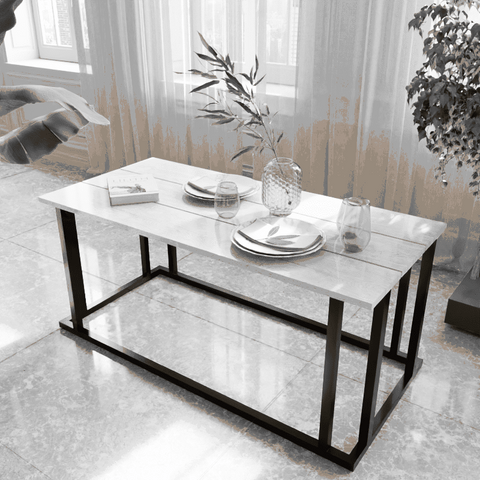 Cage 6 Seater Dining Table in Solid Wood for Home & Restaurant by Riyan Luxiwood