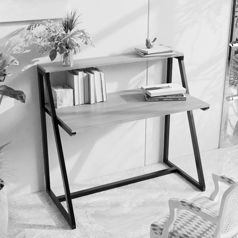 Cambria Study Table in White Color by Riyan Luxiwood