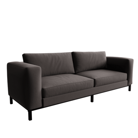 Carolin 3-Seater Sofa in Geneva Color with Metal & Fabric touch by Riyan Luxiwood