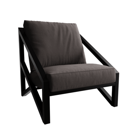 Cult Single Outdoor Sofa Chair in Geneva Color with Metal & Fabric touch by Riyan Luxiwood