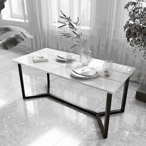 Cosmo 6 Seater Dining Table in Solid Wood for Home & Restaurant by Riyan Luxiwood