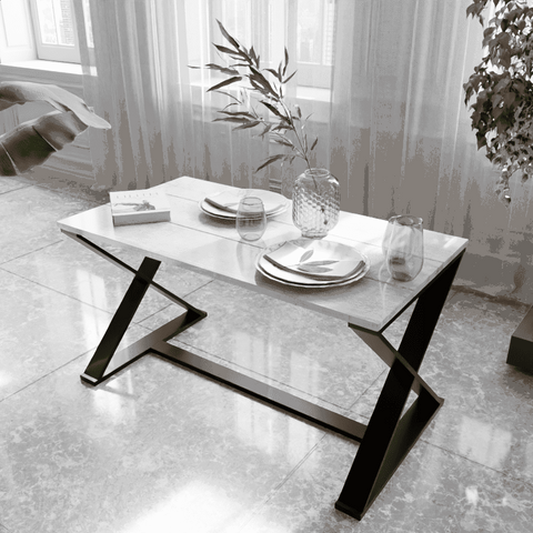 Crosse 4 Seater Dining Table in Solid Wood for Home & Restaurant by Riyan Luxiwood