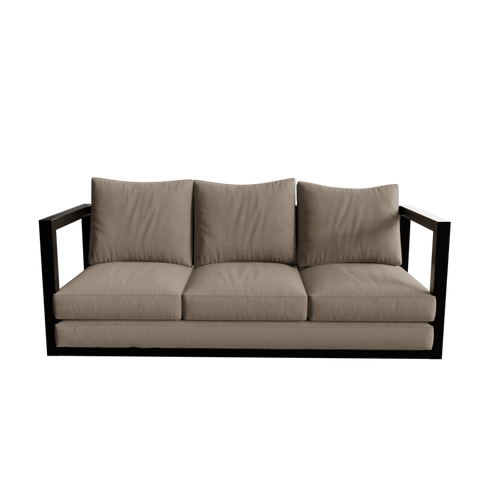 Diana 3 Seater Outdoor Sofa in Geneva Light Color with Metal & Fabric touch by Riyan Luxiwood