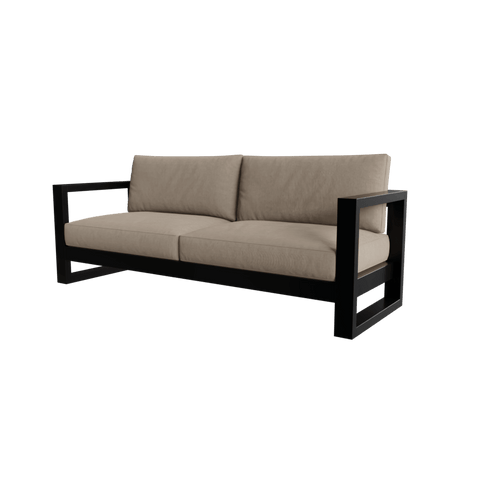 Elton 3 Seater Outdoor Sofa in Geneva Light Color with Metal & Fabric touch by Riyan Luxiwood