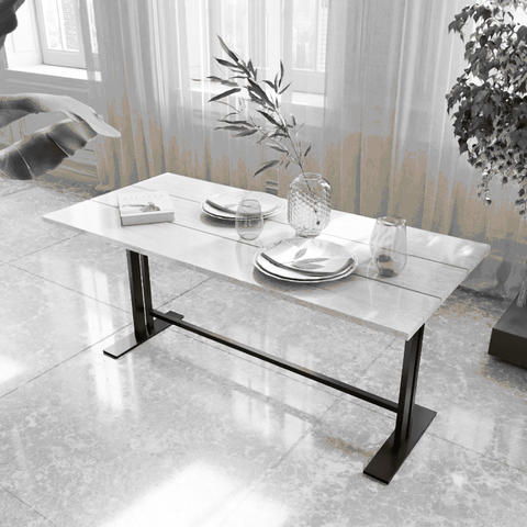 Fabio 6 Seater Dining Table in Solid Wood for Home & Restaurant by Riyan Luxiwood
