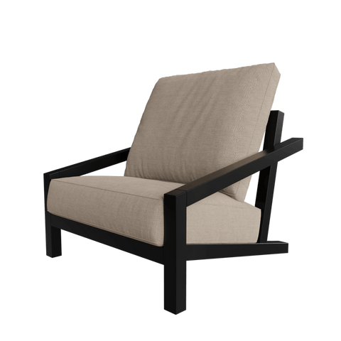 Fontane Single Outdoor Sofa Chair in Geneva Light Color with Metal & Fabric touch by Riyan Luxiwood