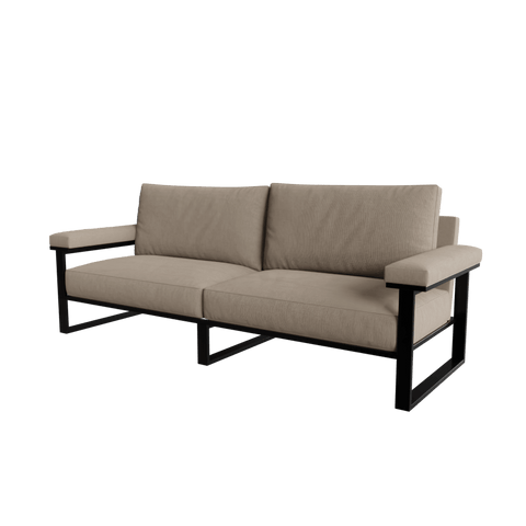 Haden 3 Seater Outdoor Sofa in Geneva Light Color with Metal & Fabric touch by Riyan Luxiwood