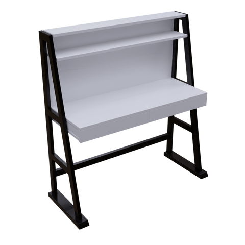 Koster Study Table with Storage in White Color by Riyan Luxiwood