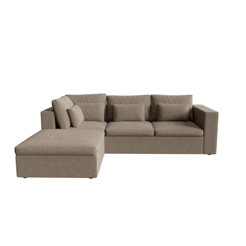 L Shape King 3 Seater Sofa with Chaise Longue in Geneva Light Color by Riyan Luxiwood