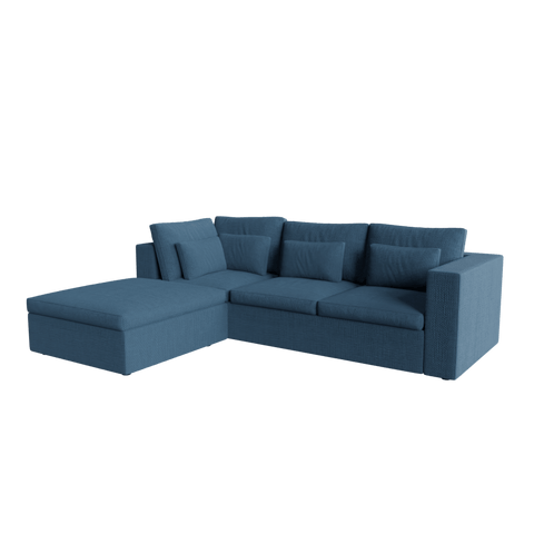 L Shape King 3 Seater Sofa with Chaise Longue in Havana Color by Riyan Luxiwood
