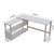 L Shaped Executive Desk with Storage Design in White Color by Riyan Luxiwood