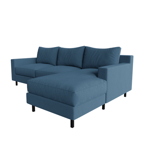Linen 3 Seater Sofa with Chaise Longue in Havana Color by Riyan Luxiwood
