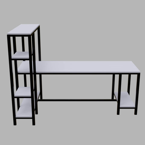 Mallium Study Table with Storage Design in White Finish