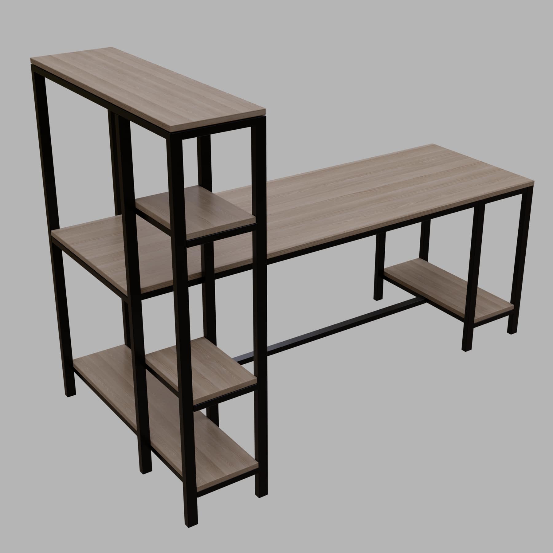Mallium Study Table with Storage Design in Wenge Finish