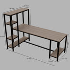 Mallium Study Table with Storage Design in Wenge Finish