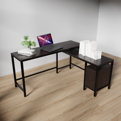 L shaped desk with storage drawer for office furniture