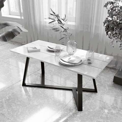 Neo 6 Seater Dining Table in Solid Wood for Home & Restaurant by Riyan Luxiwood
