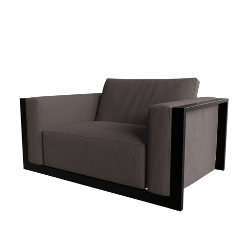 Oslo Single Outdoor Sofa Chair in Geneva Color with Metal & Fabric touch by Riyan Luxiwood
