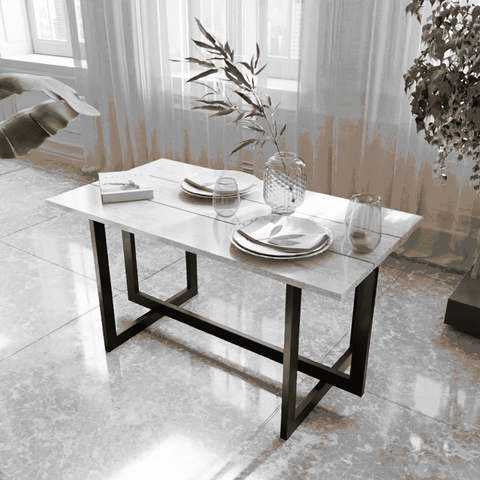 Quantum 4 Seater Dining Table in Solid Wood for Home & Restaurant by Riyan Luxiwood