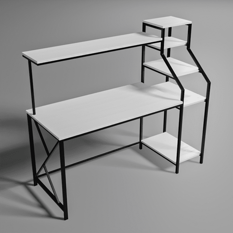 Rio Study Table in White Color by Riyan Luxiwood