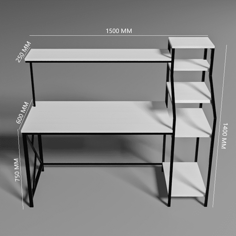 Rio Study Table in White Color by Riyan Luxiwood